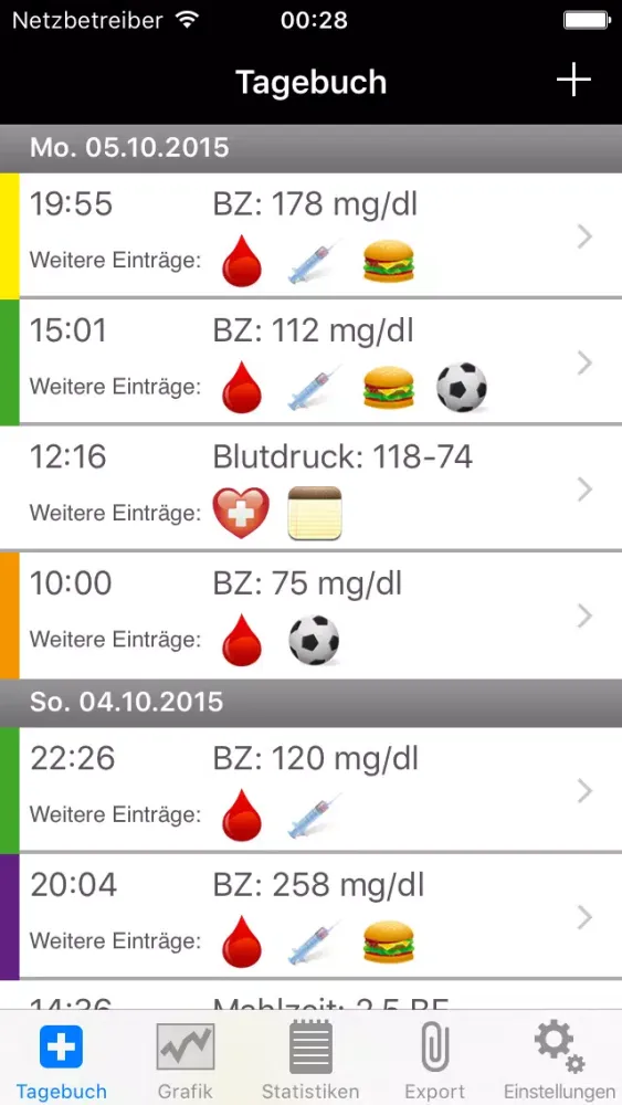Capturas de tela do DiabetesPlus für Typ 2-Diabetiker