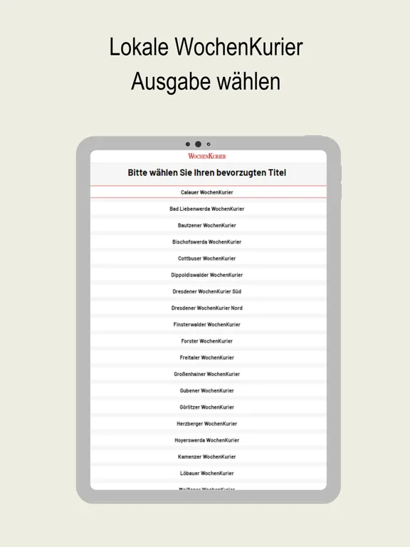 Captures d'écran de WochenKurier iPad 