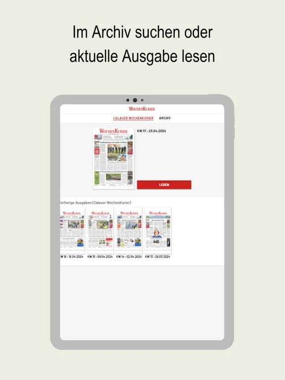 Captures d'écran de WochenKurier iPad 