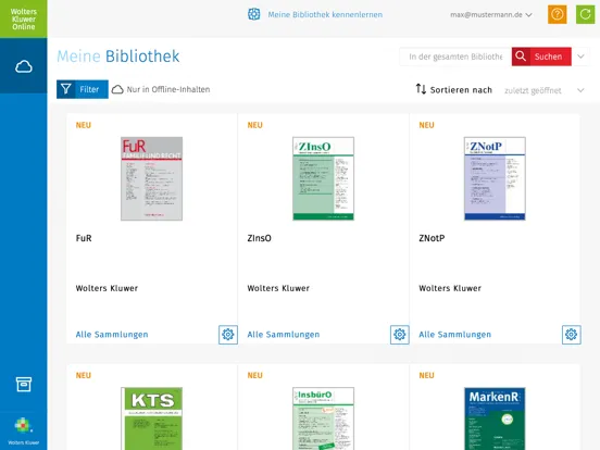 Wolters Kluwer Online iPad 应用截图