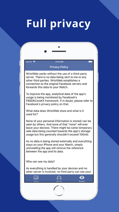 WristWeb for Facebook Screenshots
