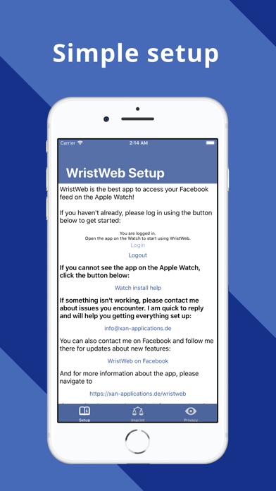 WristWeb for Facebook Screenshots