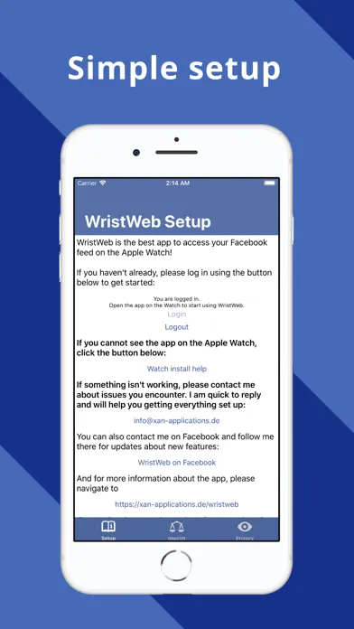 Ảnh chụp màn hình của WristWeb for Facebook