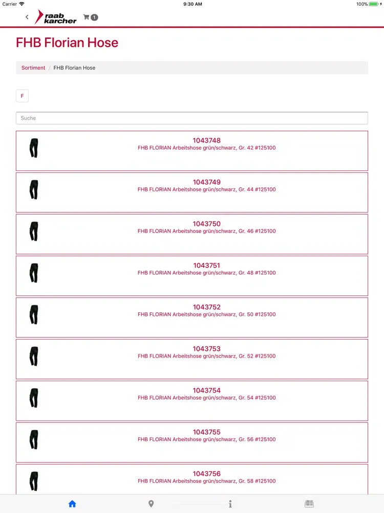 Raab Karcher Bestell-App iPad 应用截图