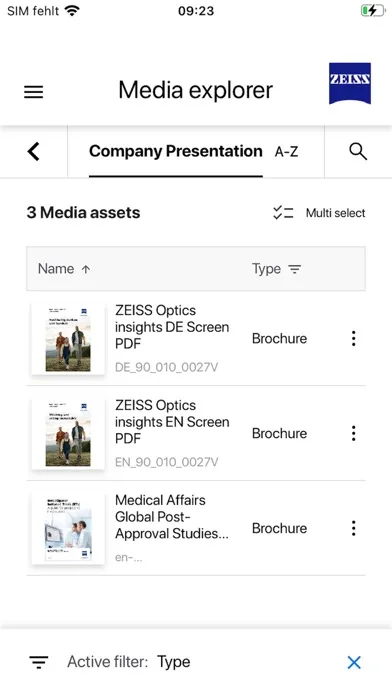 ZEISS FOCUS app स्क्रीनशॉट