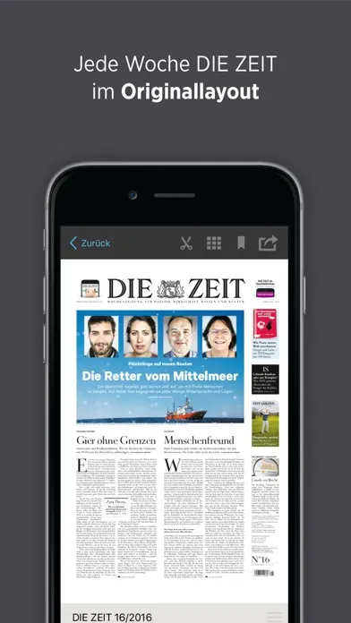 Captures d'écran de DIE ZEIT E-Paper