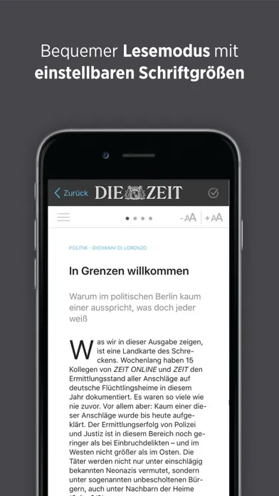 Captures d'écran de DIE ZEIT E-Paper