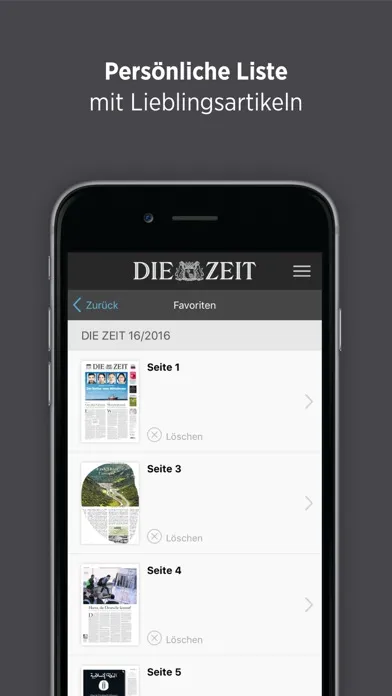 Captures d'écran de DIE ZEIT E-Paper