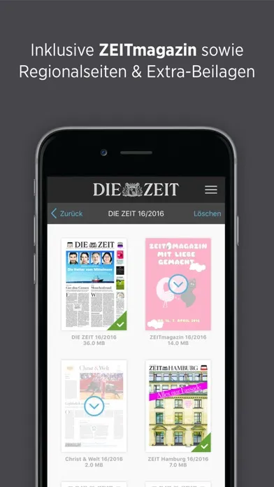 Captures d'écran de DIE ZEIT E-Paper