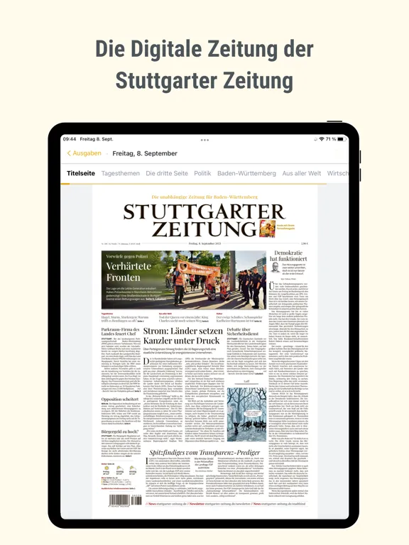 Stuttgarter Zeitung App iPad 应用截图