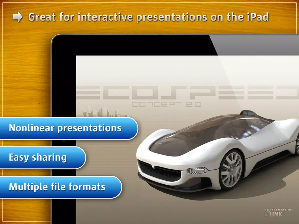 Tangkapan skrin Presentation Link iPad 