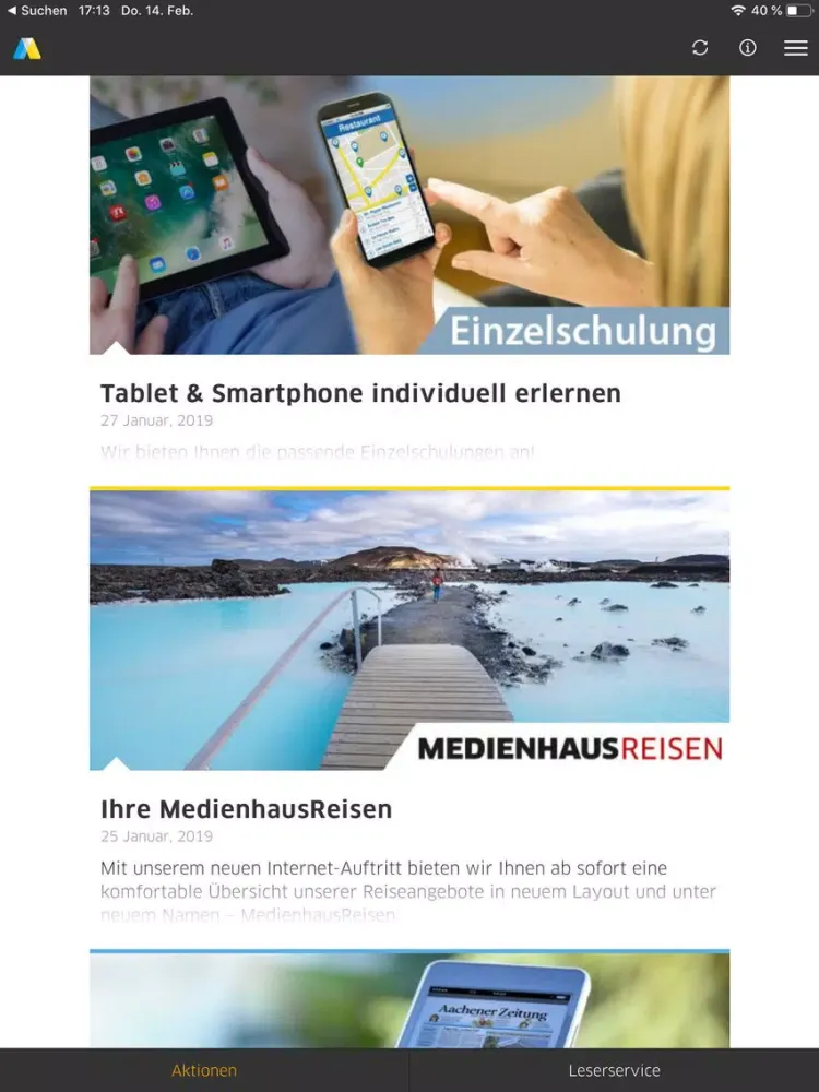 Tangkapan skrin AZ/AN-Service iPad 