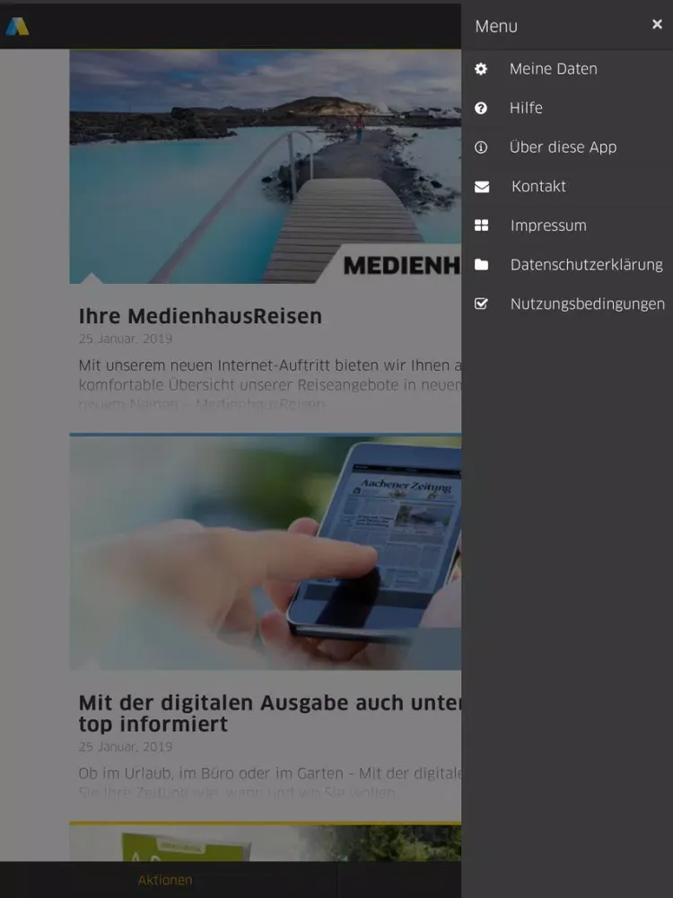 Tangkapan skrin AZ/AN-Service iPad 
