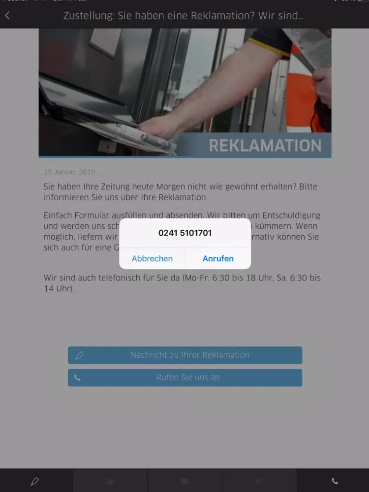 Tangkapan skrin AZ/AN-Service iPad 