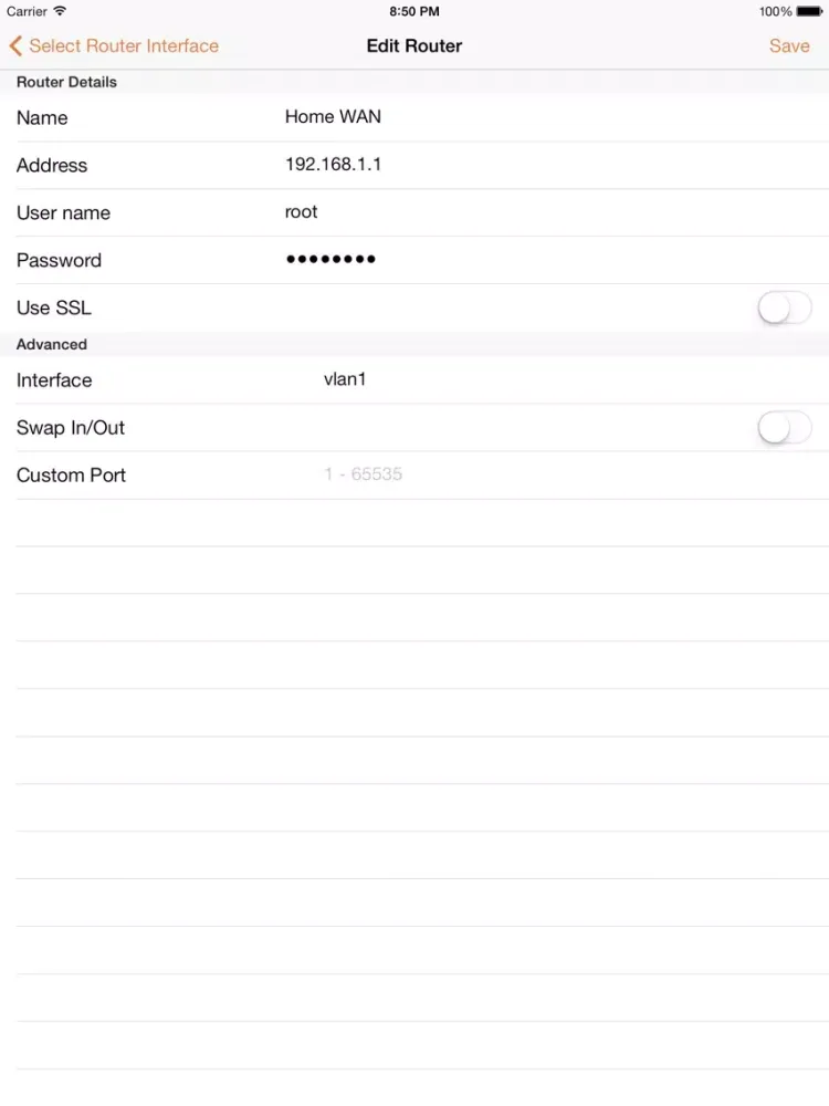 DDWrt Data iPad  Ekran Görüntüleri