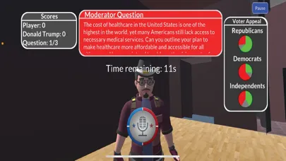 Tangkapan skrin Presidential Debate Simulator