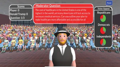 Tangkapan skrin Presidential Debate Simulator