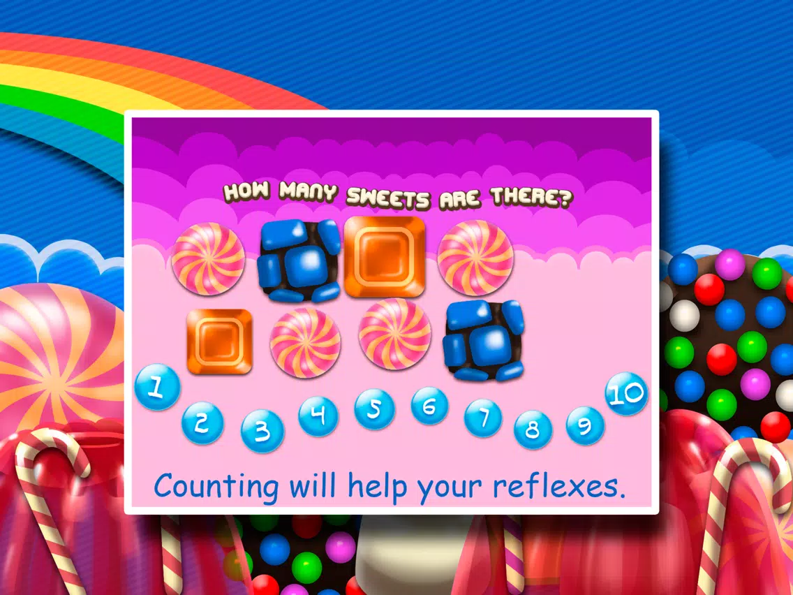 Sweet counting and learning numbers. Candies, jellies, lolipops and chocolates are fun! iPad  Screenshots