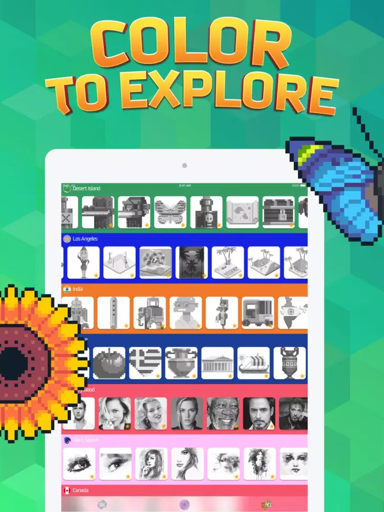 Pixel Book : Color by Number iPad  Screenshots
