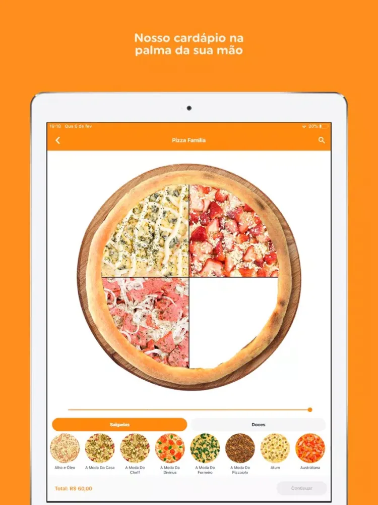 Capturas de tela do Divinus Pizzaria iPad 