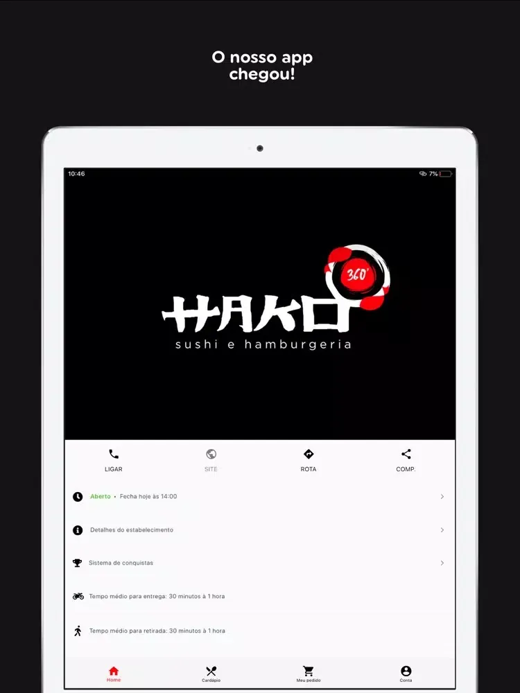Hako Sushi & Hamburgueria iPad 应用截图