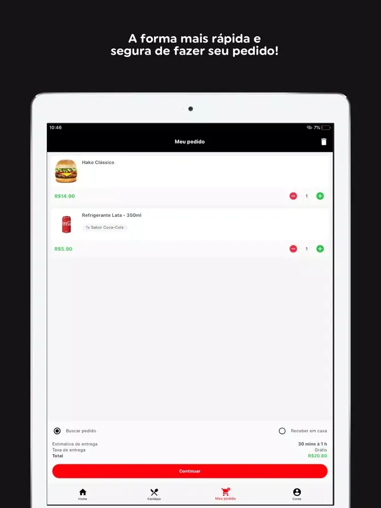 Hako Sushi & Hamburgueria iPad 应用截图