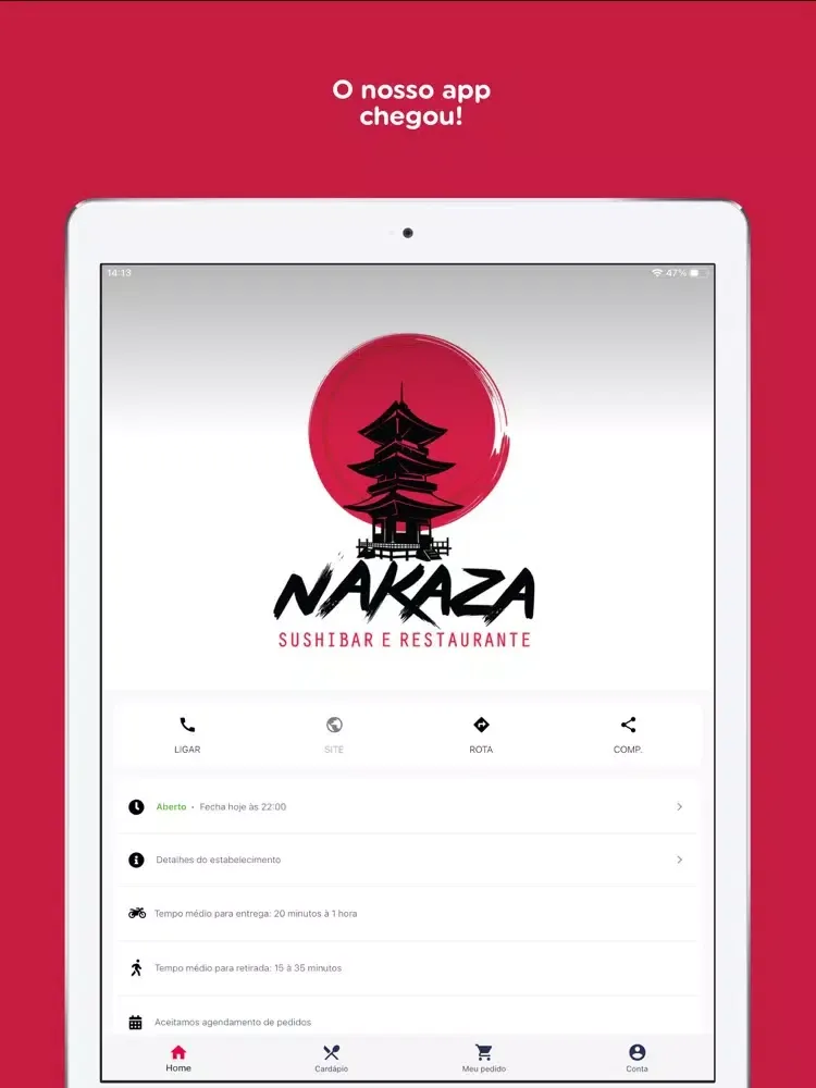 Nakaza Sushibar & Restaurante iPad 应用截图