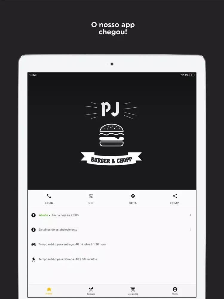 ภาพหน้าจอของ PJ Hamburgueria & Choperia iPad 