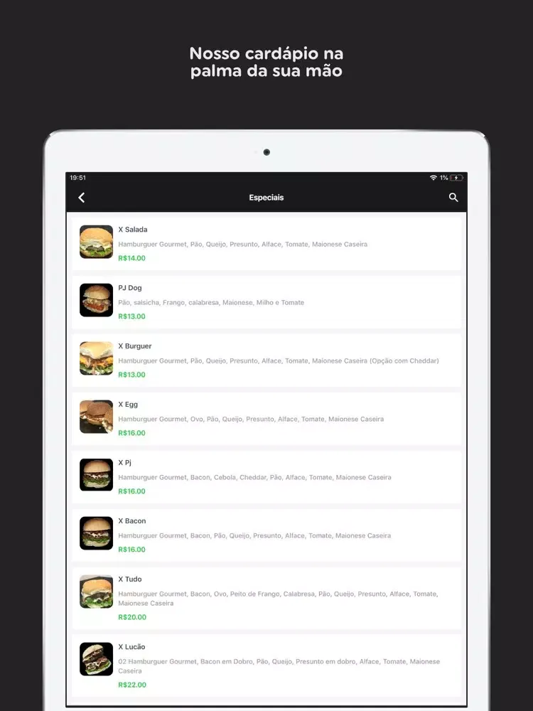 ภาพหน้าจอของ PJ Hamburgueria & Choperia iPad 