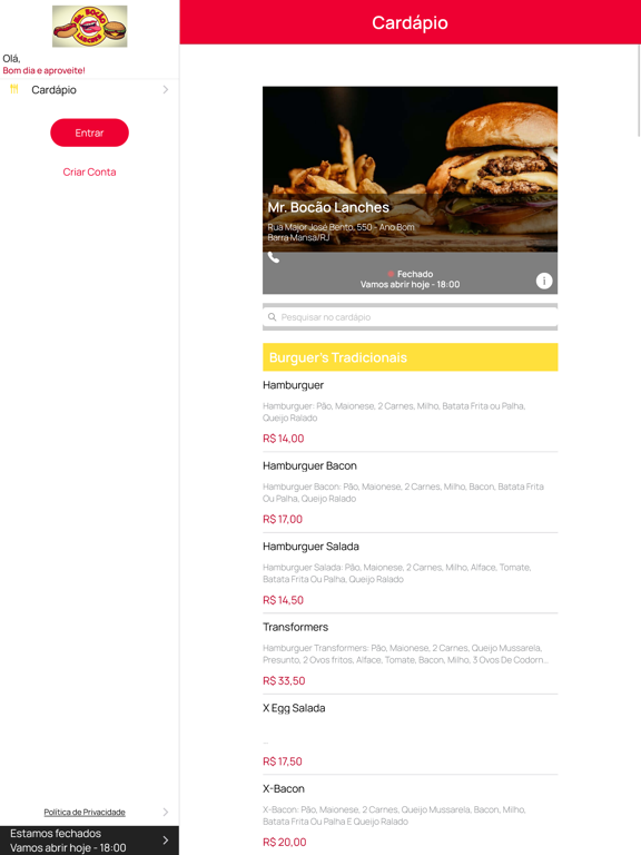 تصاویر Mr. Bocão Lanches iPad 
