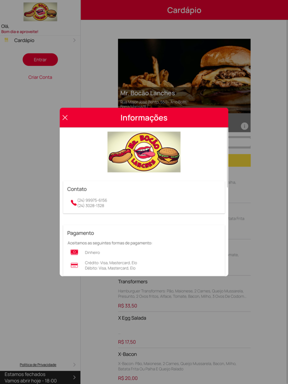 تصاویر Mr. Bocão Lanches iPad 