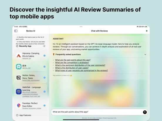 Review AI iPad Ekran Görüntüleri