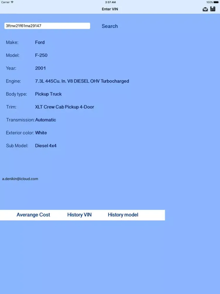 VIN Database iPad  스크린샷