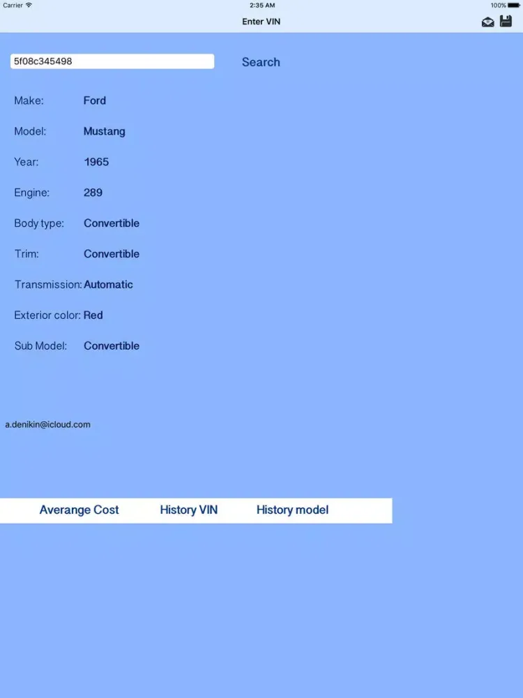 VIN Database iPad  스크린샷