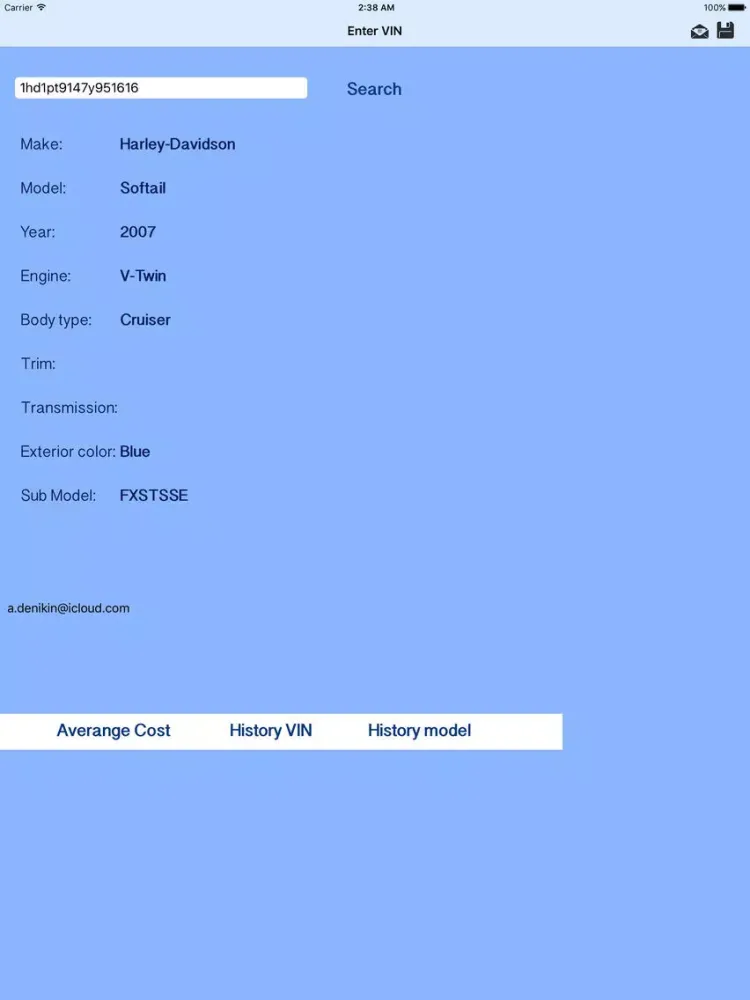 VIN Database iPad  스크린샷