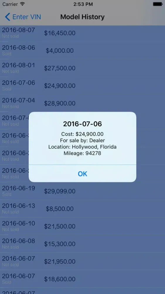 VIN Database 스크린샷