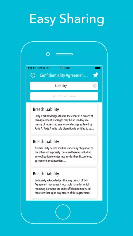 Capturas de tela do Confidentiality Agreement/ NDA
