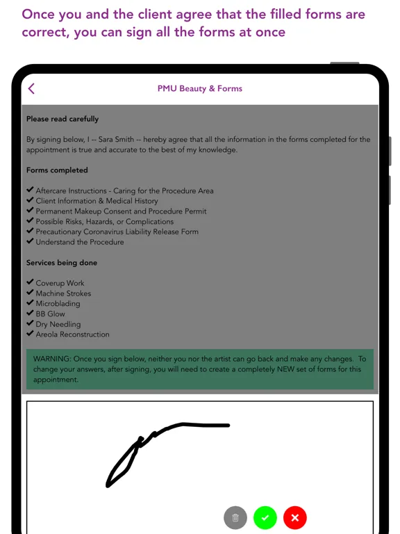 Tangkapan layar PMU Forms iPad 