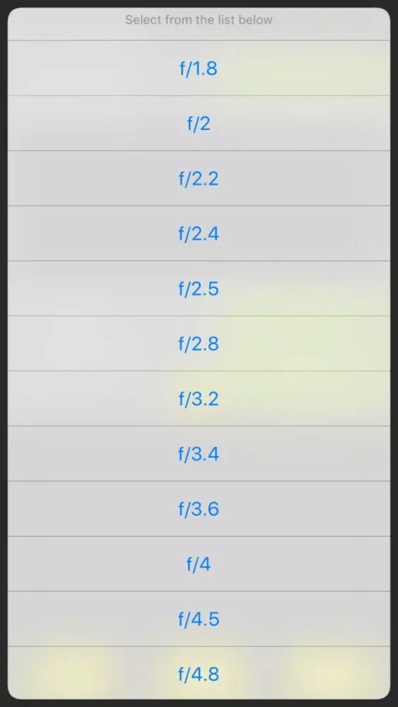 Скриншоты DOF Calculator for camera
