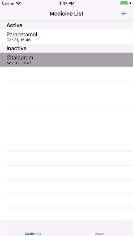 Tangkapan skrin Medicine Tracker