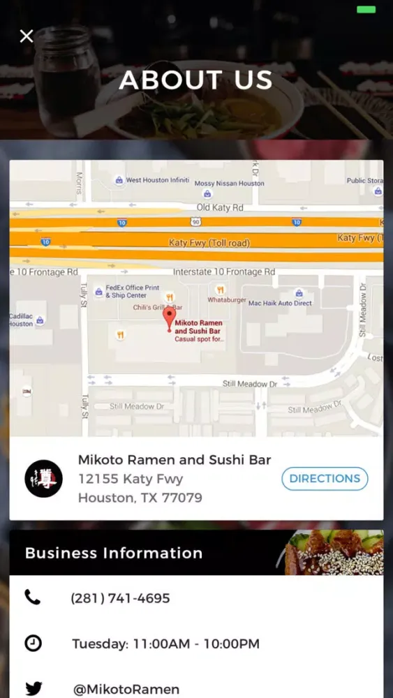 Ảnh chụp màn hình của Mikoto Ramen and Sushi bar