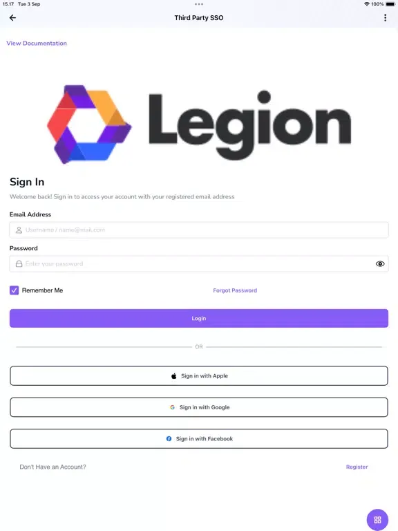Tangkapan skrin Legion iPad 