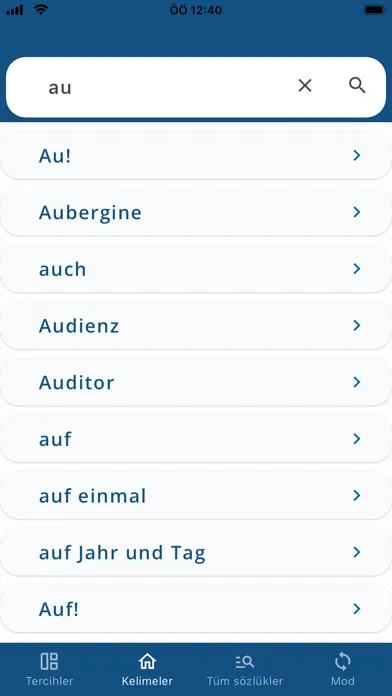 Zrzuty ekranu German Turkish Dictionary DeTr