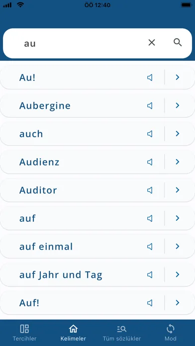 Zrzuty ekranu German Turkish Dictionary DeTr