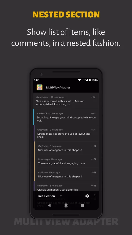 Zrzuty ekranu MultiViewAdapter