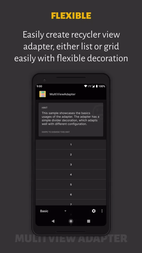 Zrzuty ekranu MultiViewAdapter