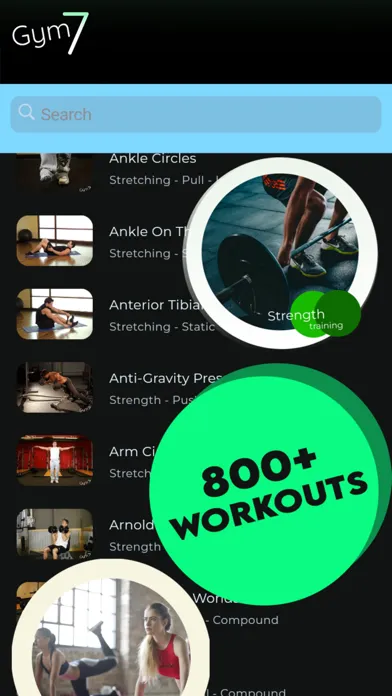 Captures d'écran de Gym7 Workout Planner (Ad-Free)