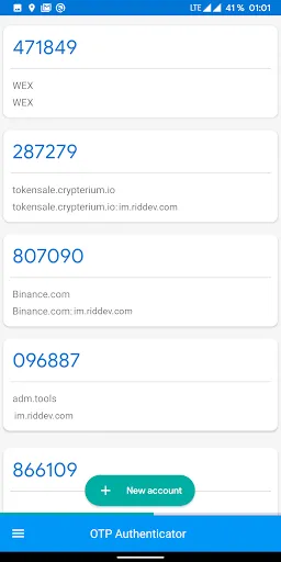 Free OTP Authenticator with cl سکرین شاٹس