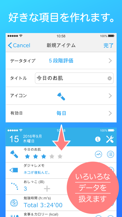Скриншоты 超じぶん管理「リズムケア」