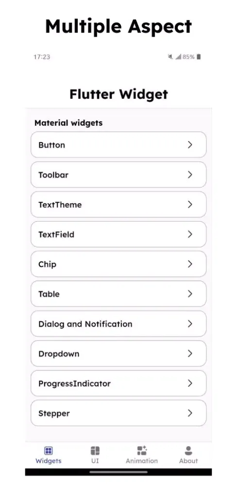 ภาพหน้าจอของ Flutter Gallery